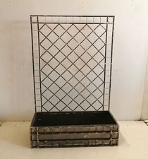 Trellis with Plant Box Plant Pot Privacy Screen Campano 120 Stainless Steel Rust 