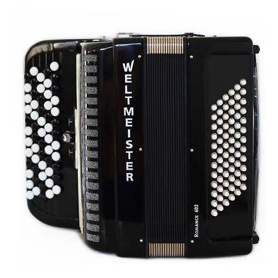 Weltmeister Romance 602 Button Accordion 72 Bass buttons made in Germany Black