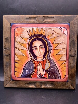 Virgin Mary Picssso Print Ceramic Tile Made In USA