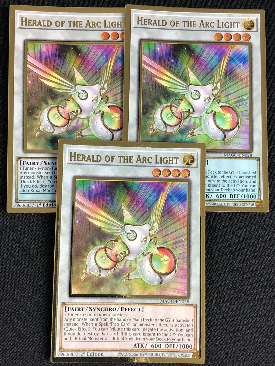 YUGIOH HERALD OF THE ARC LIGHT MAGO-EN028 1ST GOLD X3 NM | eBay YUGIOH HERALD OF THE ARC LIGHT MAGO-EN028 1ST GOLD X3 NM | eBay
