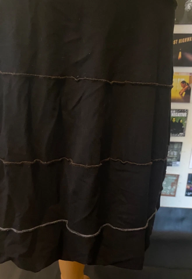 Vintage 90's Y2K Cop copine black midi skirt elasticated waist — 第 4/4 张图片