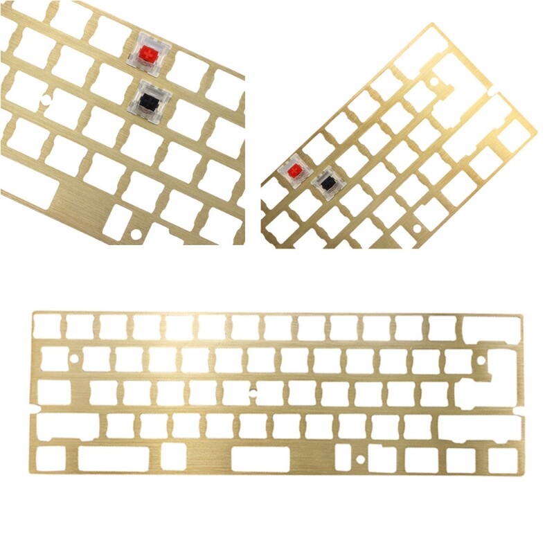 60% Mechanical Keyboard Split Plate for 2U and 2.25U Layouts with Premium Brass Positioning Board