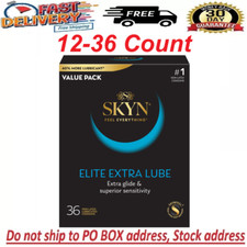 SKYN Elite Extra Lube Ultra-Thin Lubricated Latex-Free 36 Condoms Ultra-Silky