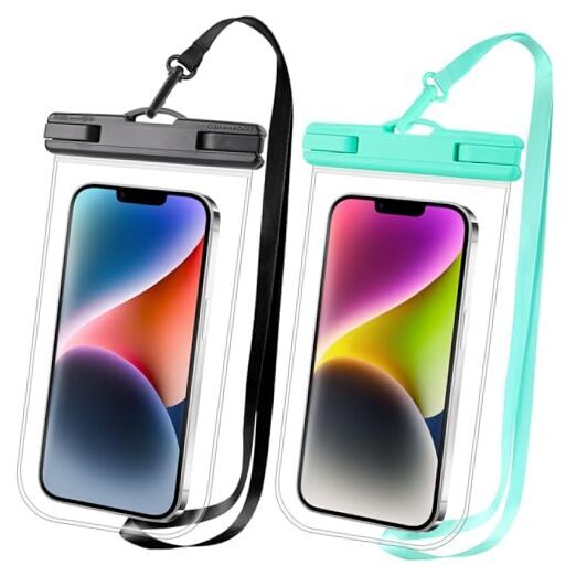 Clear Waterproof Phone Pouch: 2 Pack 2024 Cruise Ship Essentials Black+Green