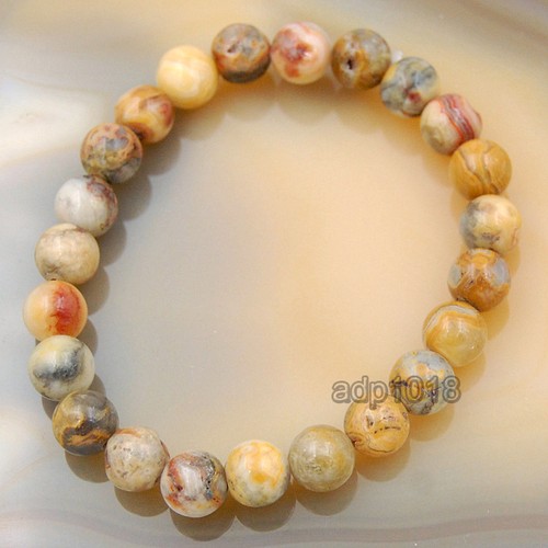 8mm Handmade Natural Gemstone Round Beads Stretchy Bracelets 7.5 inches - Picture 34 of 151