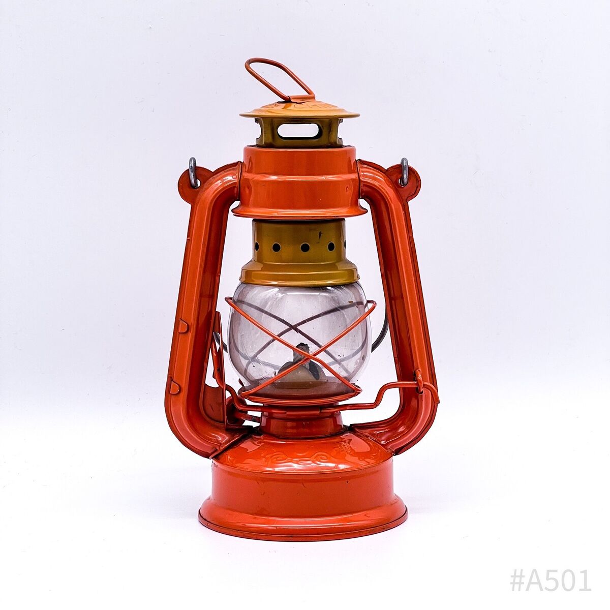 Vintage Oil Lamp Storm Lantern Made in China Orange (10 x 17 Vintage Oil Lamp Storm Lantern Made in China Orange (10 x 17