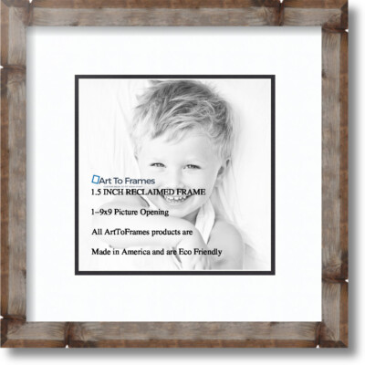 ArtToFrames Matted 13x13 Natural Picture Frame with 2'' Double Mat, 9x9 Opening