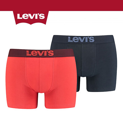 Levis 2 Pack Solid Basic Boxer Short Briefs Neon Red 200SF | eBay