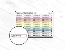 1257-15~~Lash Appointment Reminder Planner Stickers.