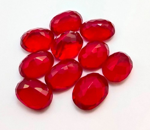 Red Ruby Lab-Created Oval Shape Cut Loose Gemstone R88 - Picture 3 of 13