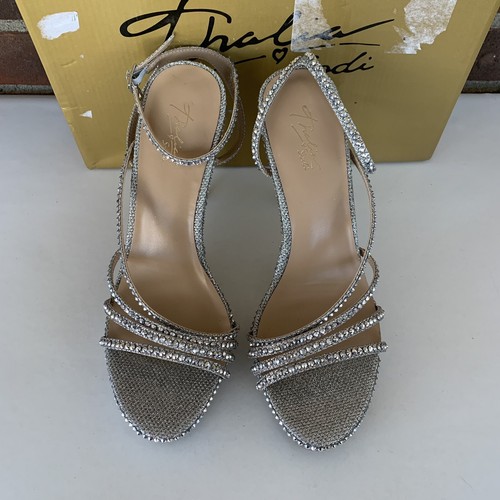 Thalia Sodi Womens Livy Silver Jeweled High Heel Platform Dress Sandals US 8 M - Picture 4 of 10