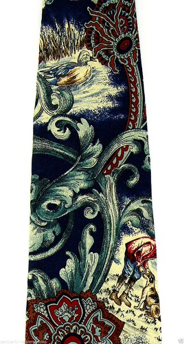 Duck Hunting Men's Neck Tie Bird Dog Duck Deer Hunter Floral Silk Necktie - Bild 2 von 3