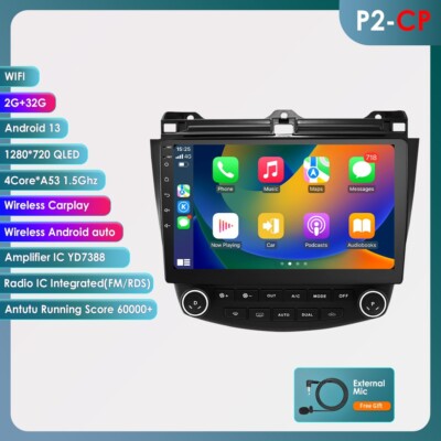 10.1'' Android 13 Car Stereo Radio GPS Navi For Honda Accord 7 2003-2007 BT 2+32G