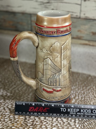 1984 Budweiser Beer Stein Los Angeles Olympics Village Stadium Mug - Picture 8 of 8