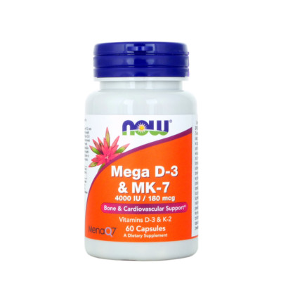 NOW FOODS Mega D3 & MK-7 (60 Kapseln)