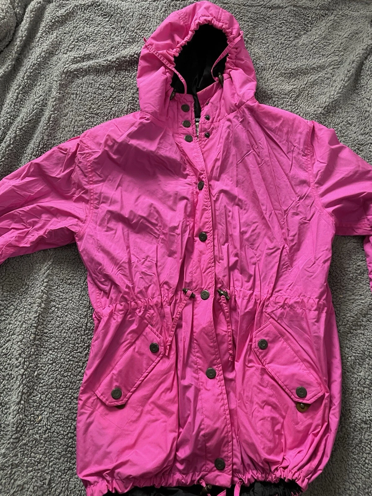 VINTAGE OBERMEYER SKI SNOW JACKET PINK HOODED WOMENS 8 LADIES