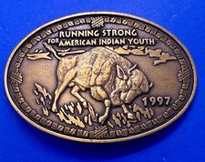 Running Strong for American Indian Youth 1997 Native American Indian Belt Buckle