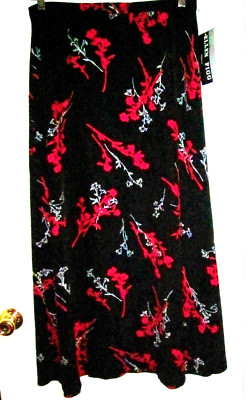 18 14W Ellen Figg Print Long Flared Skirt NWTS Ret $48.