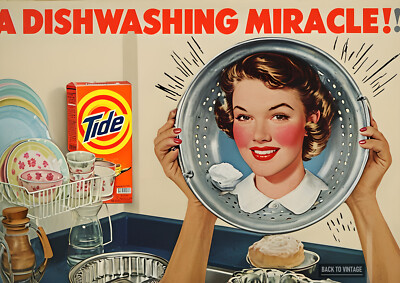 Tide Waschpulver Küche Waschen Poster Wohnzimmer Deko Wand Zuhause Bild A4