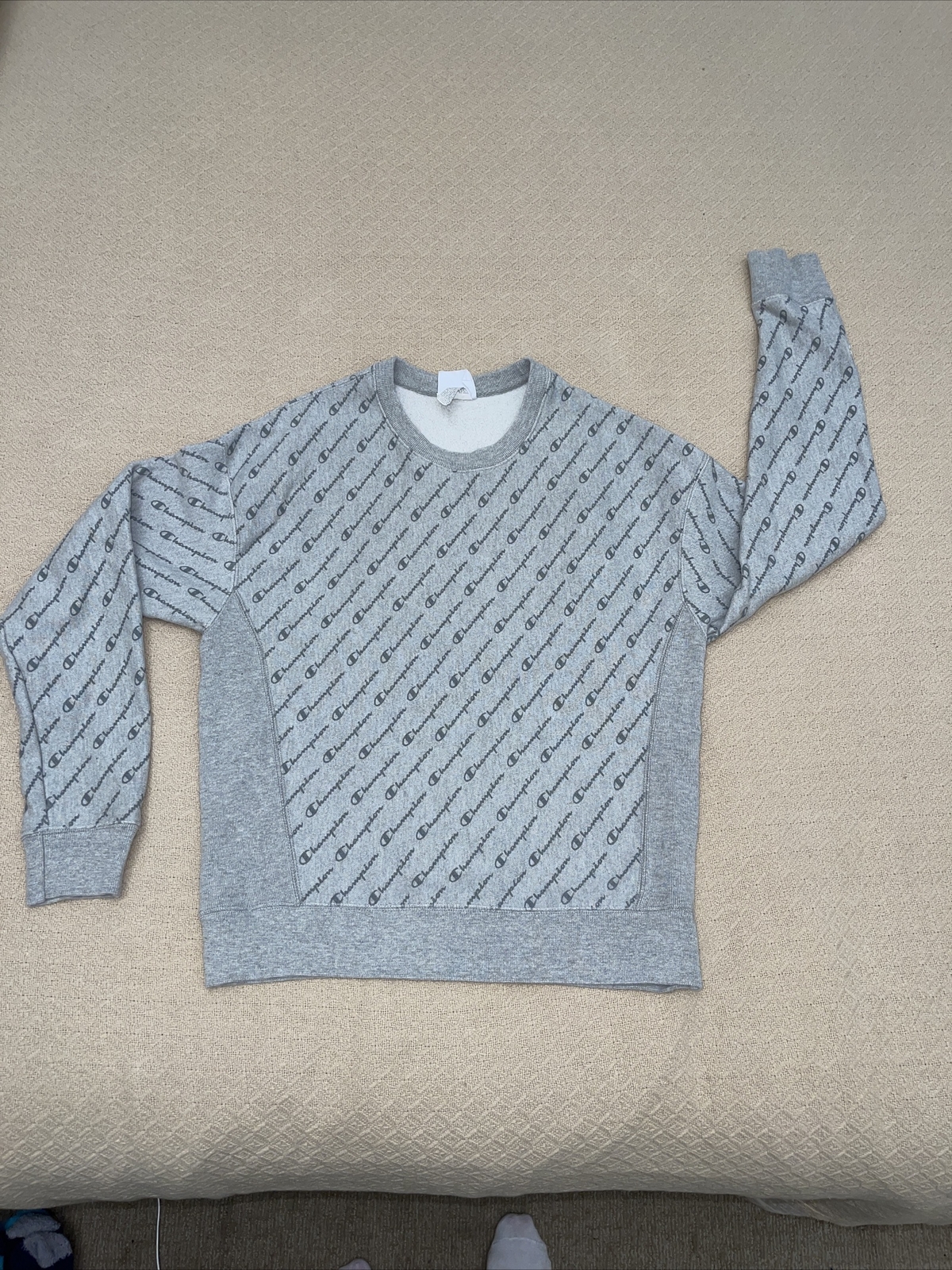 Champion Basic Gray Pullover Crewneck Sweatshirt … - image 1