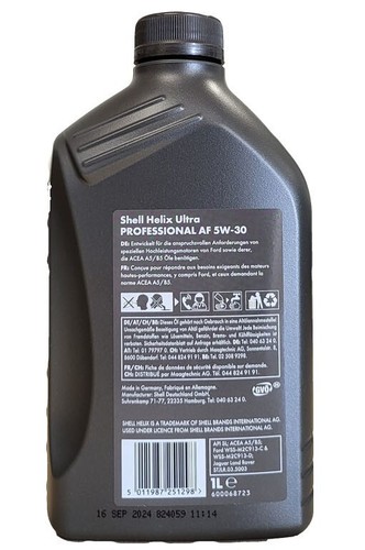 Shell Helix Ultra Professional AF 5W 30 8x1 Liter Motoröl Ford A5/B5 WSS-913-D - Bild 2 von 3