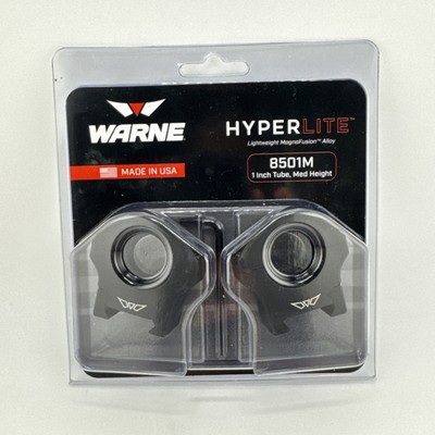 Warne 8501M Hyperlite Magnafusion Matte Black 1'' Medium Riflescope Rings