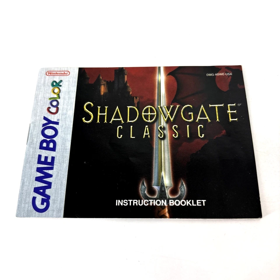 VTG ~ Original Nintendo Game Boy Color Shadowgate Classic ~ MANUAL ONLY - Image 2 of 4