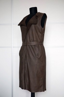 elie tahari leather dress Brown 100% Dress, Size:UK 10, US 6 Nachiket Barve