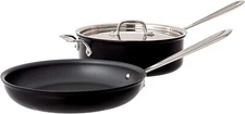 All-Clad NS1 3 Piece Hard Anodized Nonstick 4-qt Saute Pan with 10-Inch Fry