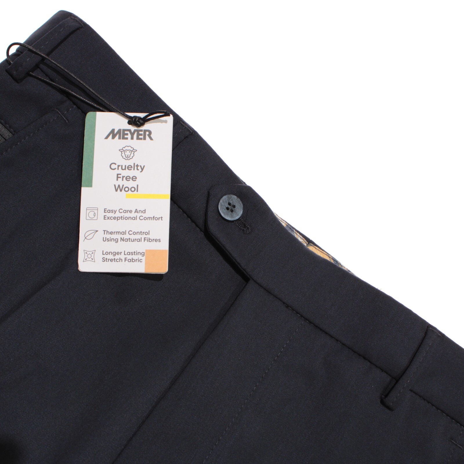 Meyer NWT Blue Polyester Wool Blend Dress Pants Size 23 Stocky 32 US Bonn