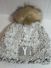 Justice Girls Fuzzy Sherpa Fleece Initial Letter Y Beanie Hat Winter Cap NEW