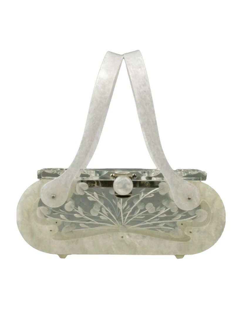1950 s Double Carved Lucite Handbag Rialto eBay