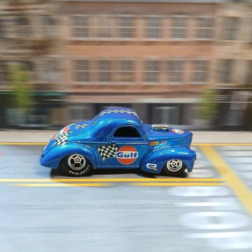 Hot Wheels 41 WILLYS COUPE Blue GULF (WANGSTAR CUSTOM) Limited REAL RIDERS - Picture 12 of 15