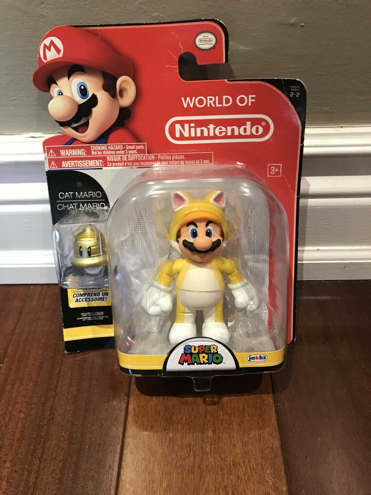 World of Nintendo 4" Cat Mario Series 2-2 Bros Jakks Complete NICE RARE W/bell