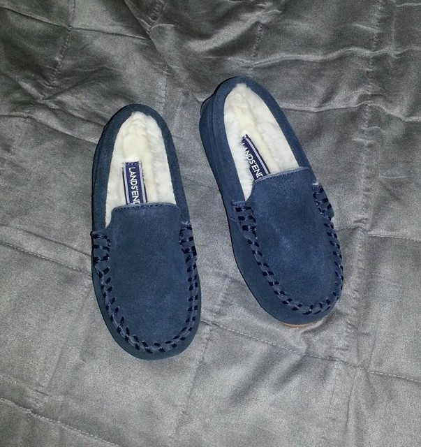 lands end suede moc slippers