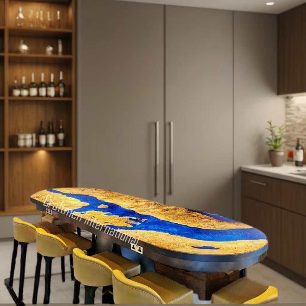 Blue River Epoxy counter, Home decor Furniture, Handmade counter top.