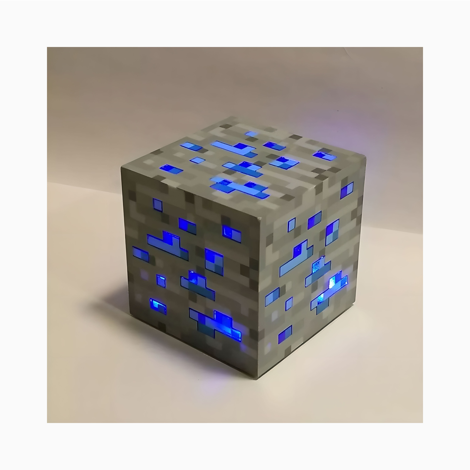 Minecraft LED Night Light Interactive Lamp Blue Xmas Building Block Funny Decora