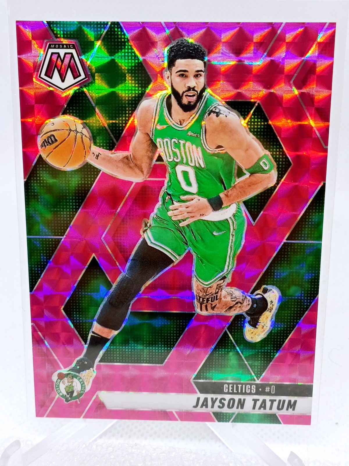 2024-25 Panini Mosaic - Jayson Tatum #188 Pink Mosaic Prizm /175
