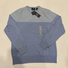 NWT Calvin Klien Extra Fine Merino Wool Sweater Pullover Blue Size Medium