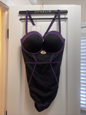 Torrid, Disney The Little Mermaid / Ursula Strappy Back 1-Pc Swimsuit, Sz 2 d/dd