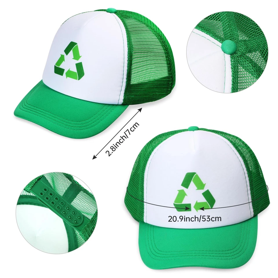 Accesorios de disfraz de camión de basura para niños para el día de la carrera - Chaleco, sombrero, guantes, identificación Foto 3 de 4