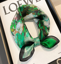 100 Mulberry Silk Scarf Bandana Shawl Neckerchief vase Print 53X53cm Wrap new