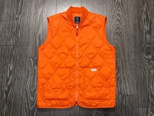 Mens Fay Archive Quilted Orange Gilet Vest Waistcoat Full Zip Size M