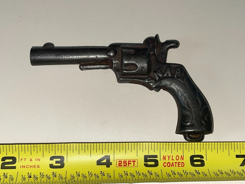 ANTIQUE "SNAP" TINY TOY WORKING CAP GUN, CAST IRON