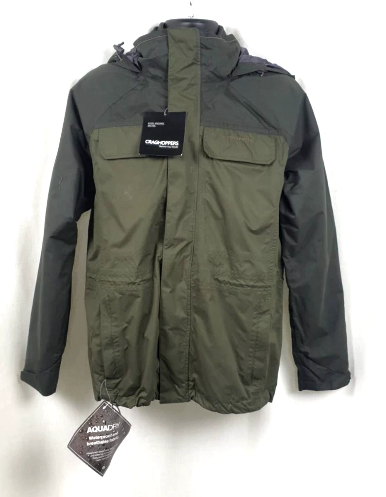Manteau Craghoppers Vert Avec Capuche - Taille L UK - Occasion Très Bon état
