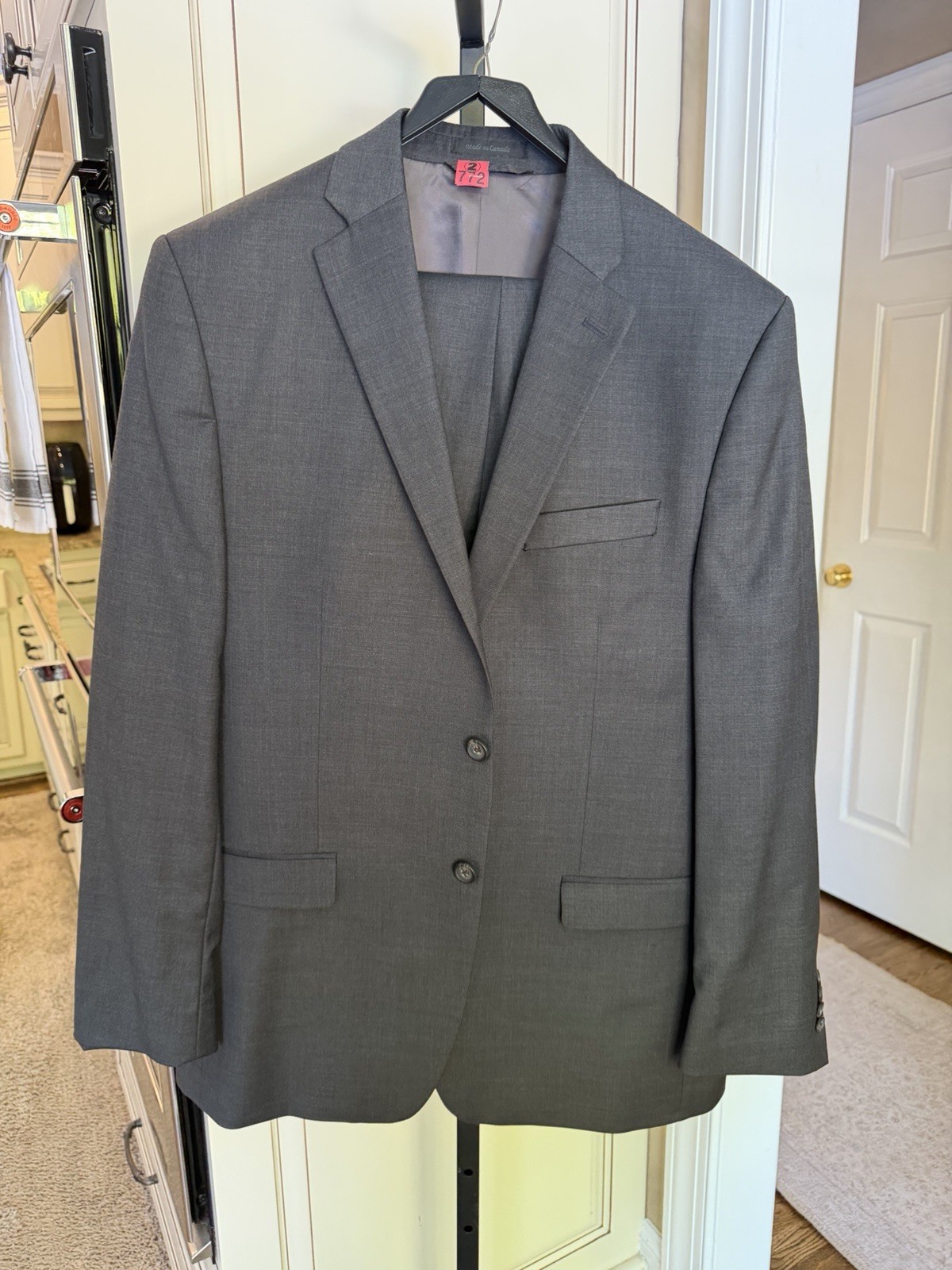 Lauren Ralph Lauren Mens 2pc Suit 44L 100% Wool ~ Pants 40/32 charcoal