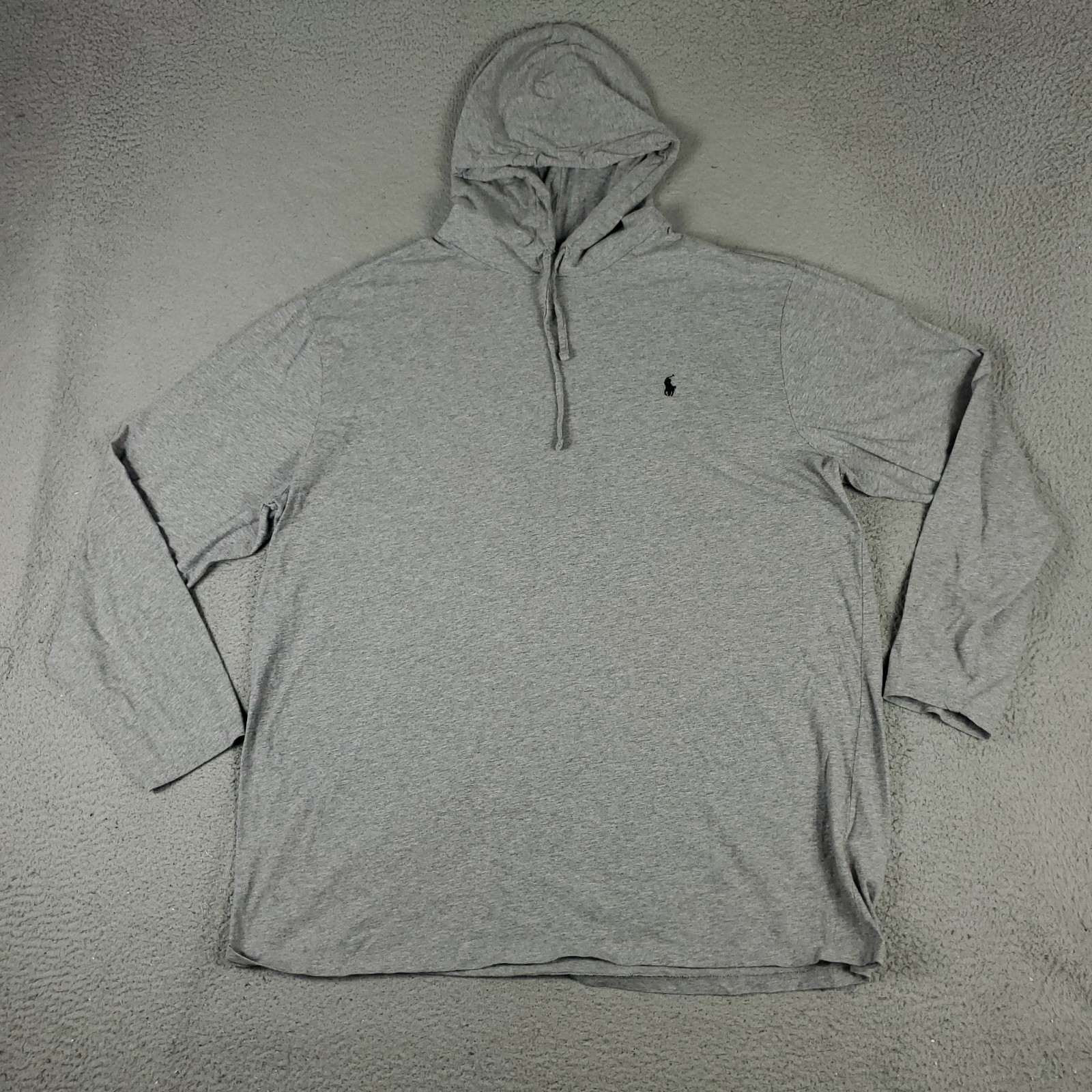 Ralph Lauren camicia uomo taglia 2XLT grigio pony felpa con cappuccio pullover manica lunga