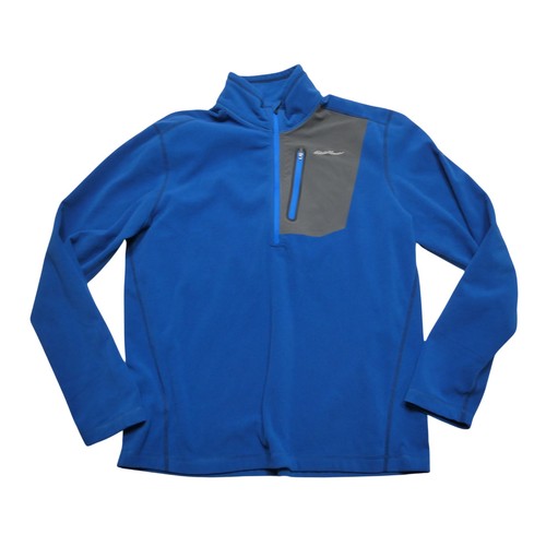 Eddie Bauer First Ascent Pullover Mens Large Blue Fleece Quarter Zip Hiking