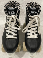 Roller Skates, Roller Derby Women 8 Black Leather, Urethane Wheels 70s 80s Retro