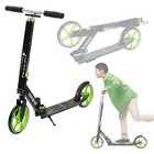 Trottinette de ville pliable reglable pour enfants et adultes verte roues XXL